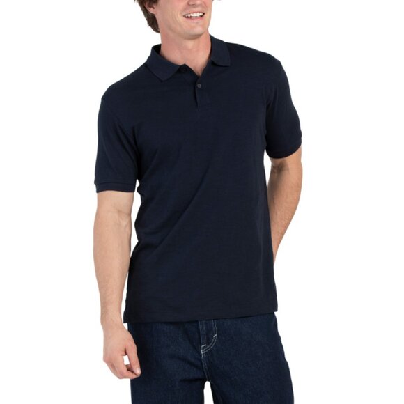 SCOTCH & SODA Dark Blue Slub Short Sleeve Polo - Picture 1 of 2